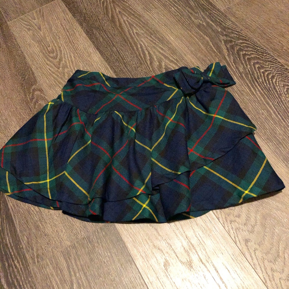 E.Land Plaid Green Skirt